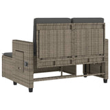 NNEVL Reclining Garden Bench with Cushions Grey Poly Rattan