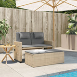 NNEVL Reclining Garden Bench with Cushions Beige Poly Rattan