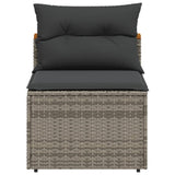 NNEVL Garden Sofas Armless with Cushions 2 pcs Grey Poly Rattan