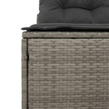NNEVL Garden Sofas Armless with Cushions 2 pcs Grey Poly Rattan