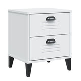 NNEVL Bedside Cabinet VIKEN White Solid Wood Pine
