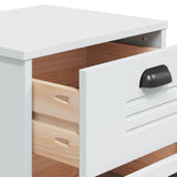 NNEVL Bedside Cabinet VIKEN White Solid Wood Pine