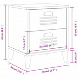 NNEVL Bedside Cabinet VIKEN White Solid Wood Pine