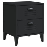 NNEVL Bedside Cabinet VIKEN Black Engineered Wood