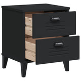 NNEVL Bedside Cabinet VIKEN Black Engineered Wood