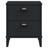 NNEVL Bedside Cabinet VIKEN Black Engineered Wood