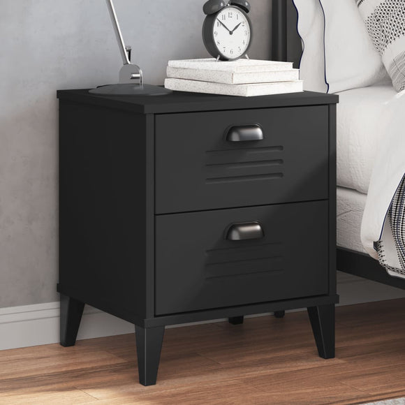 NNEVL Bedside Cabinet VIKEN Black Engineered Wood