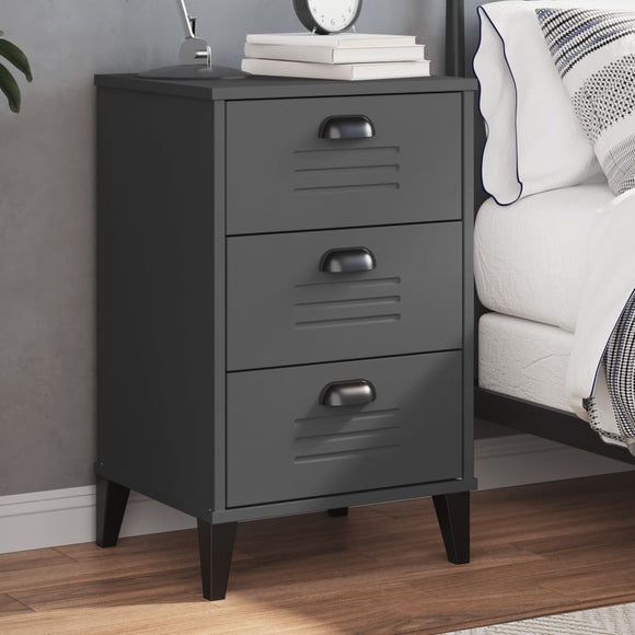 NNEVL Bedside Cabinet VIKEN Anthracite Grey Engineered Wood