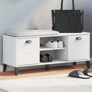 NNEVL Shoe Bench VIKEN White 106x35x45 cm Engineered Wood