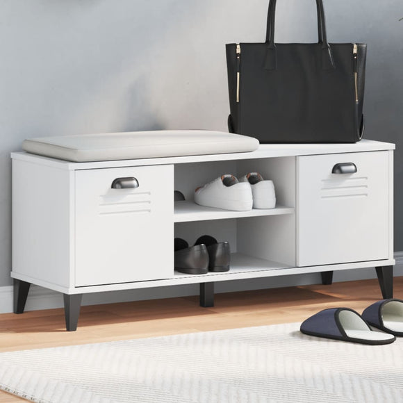 NNEVL Shoe Bench VIKEN White 106x35x45 cm Engineered Wood