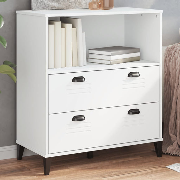 NNEVL Bookcase VIKEN White 80x40x90 cm Engineered Wood