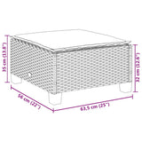 NNEVL Garden Stool with Cushion Grey 63.5x56x32 cm Poly Rattan