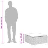 NNEVL Garden Stool with Cushion Grey 63.5x56x32 cm Poly Rattan