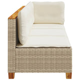 NNEVL Garden Sofa with Cushions 3-Seater Beige Poly Rattan