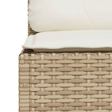 NNEVL Garden Sofa with Cushions 3-Seater Beige Poly Rattan