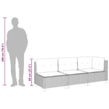 NNEVL Garden Sofa with Cushions 3-Seater Beige Poly Rattan