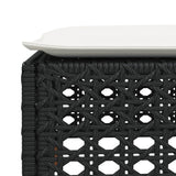 NNEVL Garden Stool with Cushion Black 63.5x56x32 cm Poly Rattan