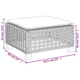NNEVL Garden Stool with Cushion Black 63.5x56x32 cm Poly Rattan