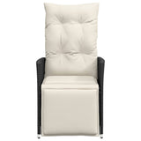 NNEVL Reclining Garden Chairs 2 pcs with Cushions Black Poly Rattan