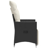 NNEVL Reclining Garden Chairs 2 pcs with Cushions Black Poly Rattan