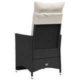 NNEVL Reclining Garden Chairs 2 pcs with Cushions Black Poly Rattan