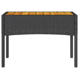 NNEVL Garden Bench 2-Seater with Cushions and Table Black Poly Rattan