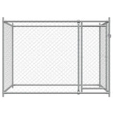 NNEVL Dog Cage with Door Grey 2x2x1.5 m Galvanised Steel