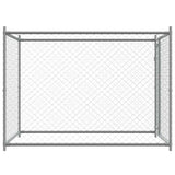 NNEVL Dog Cage with Door Grey 2x2x1.5 m Galvanised Steel