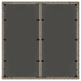 NNEVL Garden Table with Glass Top Grey 90x90x75 cm Poly Rattan