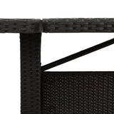 NNEVL Garden Table with Acacia Wood Top Black 240x90x75 cm Poly Rattan