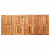 NNEVL Garden Table with Acacia Wood Top Black 190x80x75 cm Poly Rattan