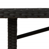 NNEVL Garden Table with Acacia Wood Top Black 190x80x75 cm Poly Rattan