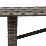 NNEVL Garden Table with Glass Top Grey 190x80x75 cm Poly Rattan