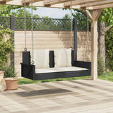 NNEVL Swing Bench with Cushions Black 119x56x48 cm Poly Rattan