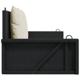 NNEVL Swing Bench with Cushions Black 119x56x48 cm Poly Rattan