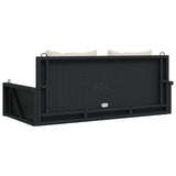 NNEVL Swing Bench with Cushions Black 119x56x48 cm Poly Rattan