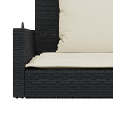 NNEVL Swing Bench with Cushions Black 119x56x48 cm Poly Rattan