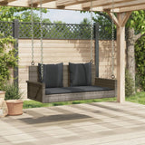 NNEVL Swing Bench with Cushions Grey 119x56x48 cm Poly Rattan