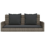 NNEVL Swing Bench with Cushions Grey 119x56x48 cm Poly Rattan