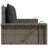 NNEVL Swing Bench with Cushions Grey 119x56x48 cm Poly Rattan