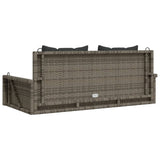 NNEVL Swing Bench with Cushions Grey 119x56x48 cm Poly Rattan