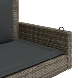NNEVL Swing Bench with Cushions Grey 119x56x48 cm Poly Rattan