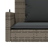NNEVL Swing Bench with Cushions Grey 119x56x48 cm Poly Rattan