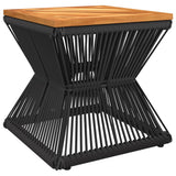 NNEVL Coffee Table with Wire Base Black 38x38x38 cm Solid Wood Acacia