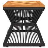 NNEVL Coffee Table with Wire Base Black 38x38x38 cm Solid Wood Acacia