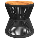 NNEVL Coffee Table with Wire Base Black Ø 45x44 cm Solid Wood Acacia