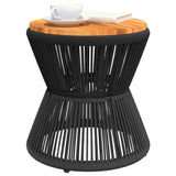 NNEVL Coffee Table with Wire Base Black Ø 45x44 cm Solid Wood Acacia