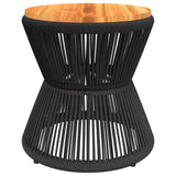 NNEVL Coffee Table with Wire Base Black Ø 45x44 cm Solid Wood Acacia