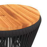 NNEVL Coffee Table with Wire Base Black Ø 45x44 cm Solid Wood Acacia