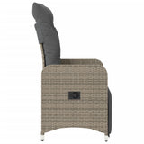 NNEVL Reclining Garden Chairs 2 pcs with Cushions Grey Poly Rattan